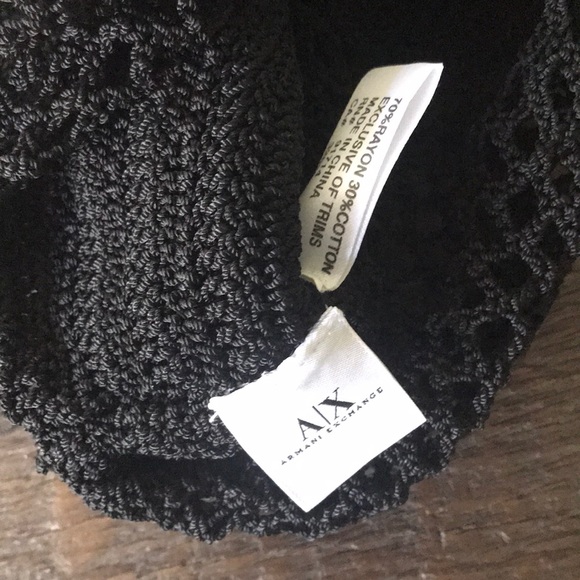 NWT Armani Exchange black knit bag - Picture 5 of 5
